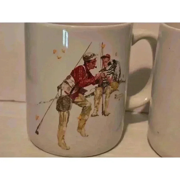 Norman Rockwell Mugs Set of 4 White - Picture 2 of 16